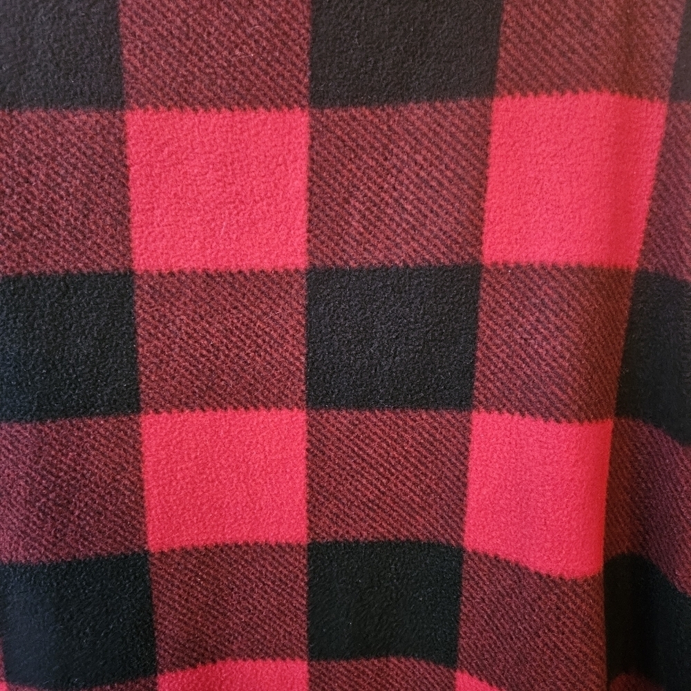 Winter Plaid Open Front Longline Fleece Jacket - Picture 7 of 8